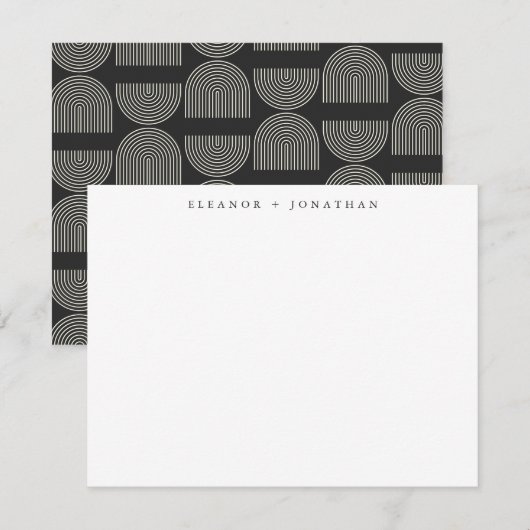 Elegant Arch Black White, speciaal aangepast paar Notitiekaartje (Voorkant / Achterkant)