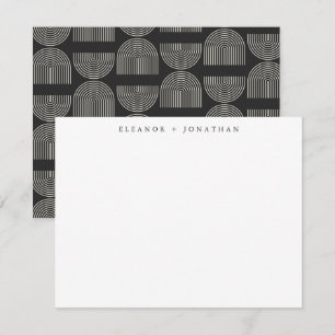 Elegant Arch Black White, speciaal aangepast paar Notitiekaartje