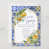 Elegant Arch Blue Tegel Citrus Citrus Vrijgezellen Kaart (Voorkant)