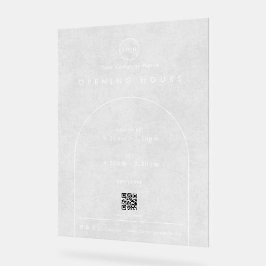 Elegant Arch Company Logo QR code openingstijden Acryl Bord (Hoek)