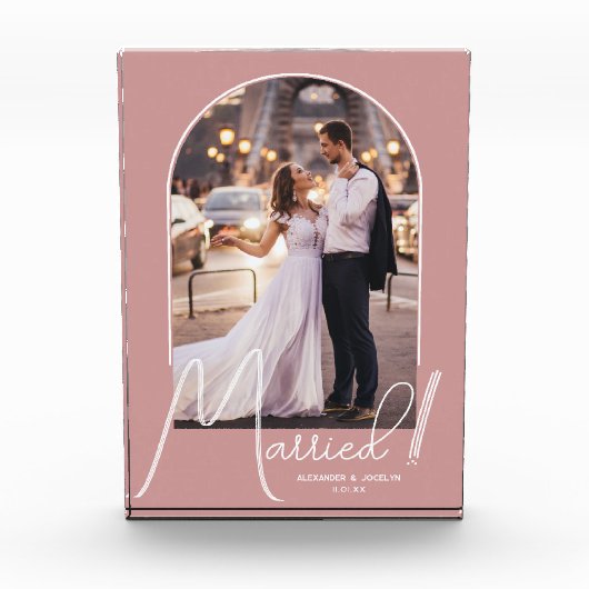 Elegant Arch Dusty Roos Wedding Fotoblokken (Voorkant)