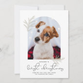 Elegant Arch | Eerste kerstfeestmaal Dog Modern Feestdagenkaart (Voorkant)