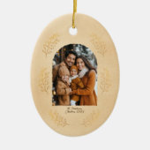 Elegant Arch Family Photo and Leaves Christmas Keramisch Ornament (Voorkant)
