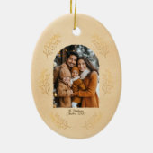 Elegant Arch Family Photo and Leaves Christmas Keramisch Ornament (Achterkant)