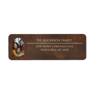 Elegant Arch Family Photo Brown Return Address Etiket
