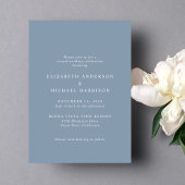 Elegant Arch Foto Dusty Blue Casual Wedding Kaart