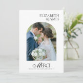 Elegant Arch Foto Lijst bruiloft Dank u kaart (Staand voorkant)