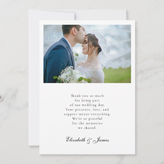 Elegant Arch Foto Lijst bruiloft Dank u kaart (Achterkant)