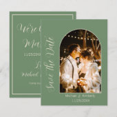 Elegant Arch-foto met script Save The Date (Voorkant / Achterkant)