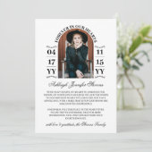 Elegant Arch-foto voor altijd in onze harten Doden Aankondiging (Staand voorkant)