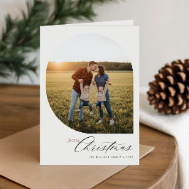 Elegant Arch Frame Photo Folded Holiday Card Feestdagen Kaart