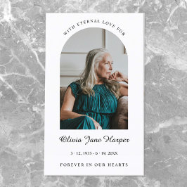 Elegant Arch Funeral Gebedsfoto Visitekaartje