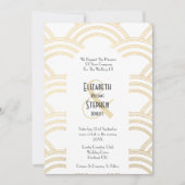 Elegant Arch Gatsby Art Deco 1920 White & Gold Kaart (Voorkant)