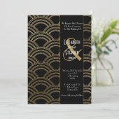 Elegant Arch Gatsby Art Deco 1920 zwart en goud Kaart (Staand voorkant)