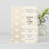 Elegant Arch Gatsby Art Deco 1920's ivoor & Gold Kaart (Staand voorkant)