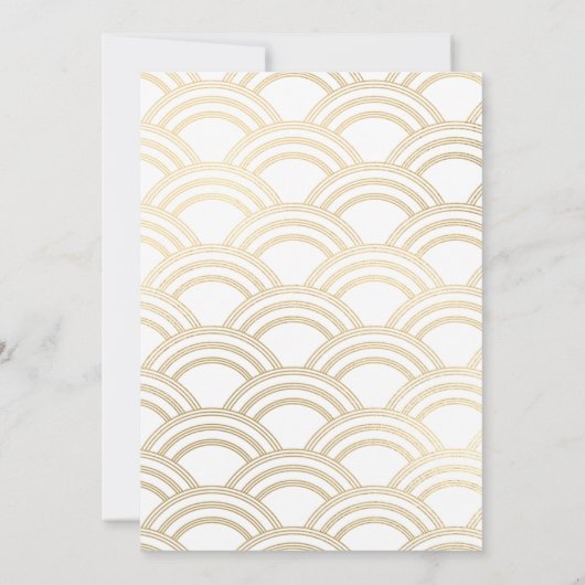 Elegant Arch Gatsby Art Deco 1920's ivoor & Gold Kaart (Achterkant)