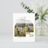 Elegant Arch Geometric Family Two Photo Christmas Feestdagenkaart (Staand voorkant)