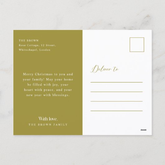 Elegant Arch Geometric Family Two Photo Christmas Feestdagenkaart (Achterkant)