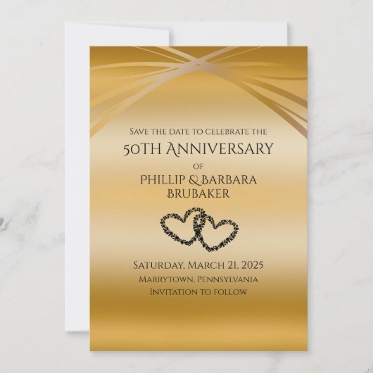 Elegant Arch Golden 50ste Jubileum Save the Date (Voorkant)