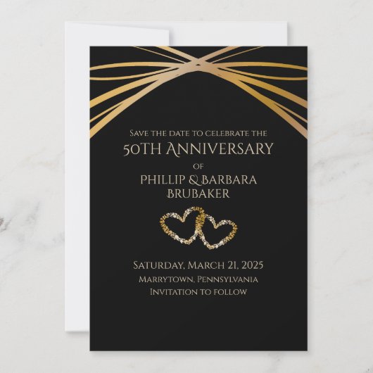 Elegant Arch Golden 50ste Jubileum Save the Date Kaart (Voorkant)