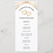 Elegant Arch Golden 50th Anniversary Party Custom Menu (Voorkant)