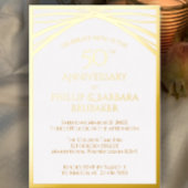 Elegant Arch Golden 50th Wedding Jubileum Party Folie Uitnodiging