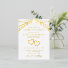 Elegant Arch Golden 50th Wedding Jubileum Party Folie Uitnodiging Briefkaart