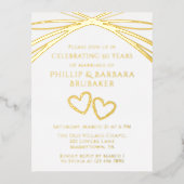 Elegant Arch Golden 50th Wedding Jubileum Party Folie Uitnodiging Briefkaart (Voorkant)