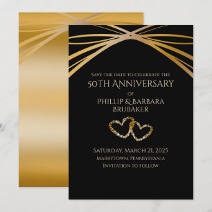 Elegant Arch Gouden 50e Verjaardag Save the Date Kaart