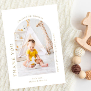 Elegant Arch Hartelijk dank Grafisch Baby shower H Bedankkaart