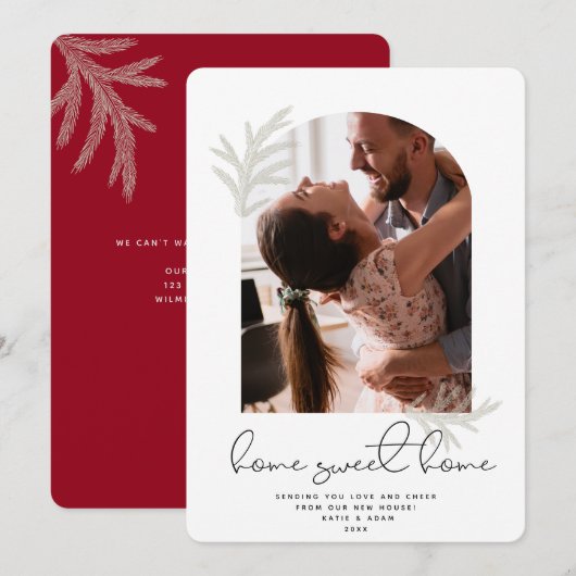 Elegant Arch | HOME VASTE HOME Moderne Vloeiboes Feestdagenkaart (Voorkant / Achterkant)