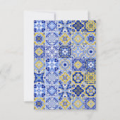 Elegant Arch Italiaans Blauw Tegel Citroen Vrijgez Bedankkaart (Achterkant)