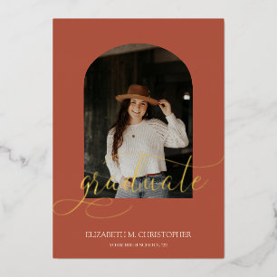 Elegant Arch Lijst 5 Photo Collage Afstuderen Real Folie Uitnodiging