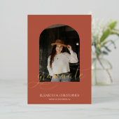 Elegant Arch Lijst 5 Photo Collage Afstuderen Real Folie Uitnodiging (Staand Voorkant)