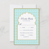 Elegant Arch lijst Aqua Indian bruiloft RSVP Kaart (Voorkant)