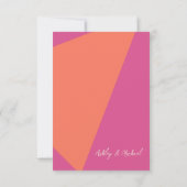 Elegant Arch Lijst Roze en Oranje Floral Wedding Bedankkaart (Achterkant)