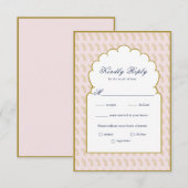 Elegant Arch lijst Roze Indiase bruiloft RSVP Kaar (Voorkant / Achterkant)