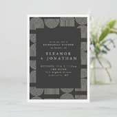 Elegant Arch Lines Black White Rehearsal Dinner Kaart (Staand voorkant)