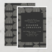 Elegant Arch Lines Black White Rehearsal Dinner Kaart (Voorkant / Achterkant)