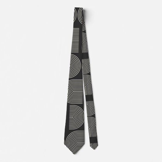 Elegant Arch Lines Black White Wedding Stropdas (Voorkant)