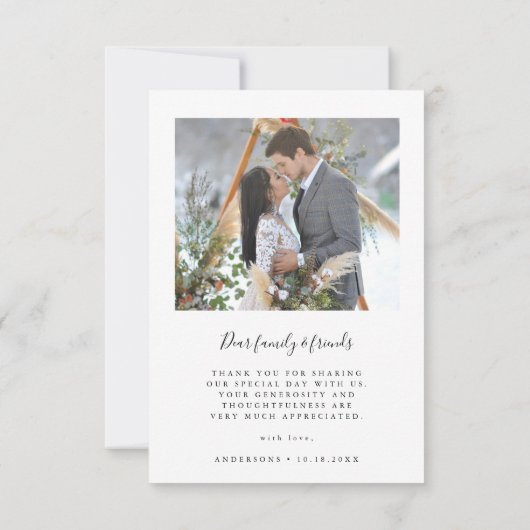 Elegant Arch Love and Bedankt 2 Photo Wedding (Achterkant)