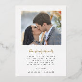 Elegant Arch Love & Bedankt Foto Weddenschap Harte Folie Uitnodiging (Achterkant)