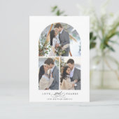 Elegant Arch Love en Bedankt 4 Foto Wedding (Staand voorkant)