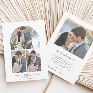 Elegant Arch Love en Bedankt 4 Foto Wedding