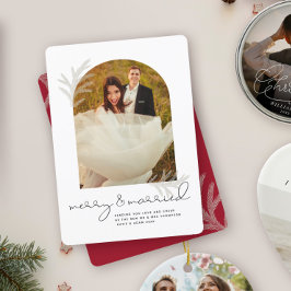 Elegant Arch | Merry en gehuwde moderne saus Feestdagenkaart