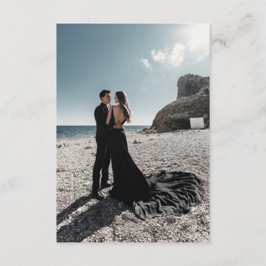 Elegant Arch & Modern Calligraphy Photo Wedding Bedankkaart (Achterkant)