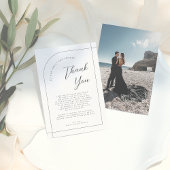 Elegant Arch & Modern Calligraphy Photo Wedding Bedankkaart