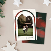 Elegant Arch Modern Holiday met kerstkaart