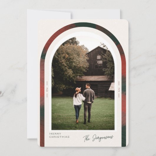 Elegant Arch Modern Holiday met kerstkaart (Voorkant)