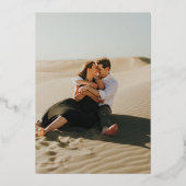 Elegant Arch Monogram Foto Gold Folie Uitnodiging (Achterkant)